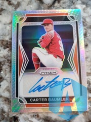 2021 Panini Prizm Draft Picks Silver Autograph #AU-CB Carter Baumler Orioles
